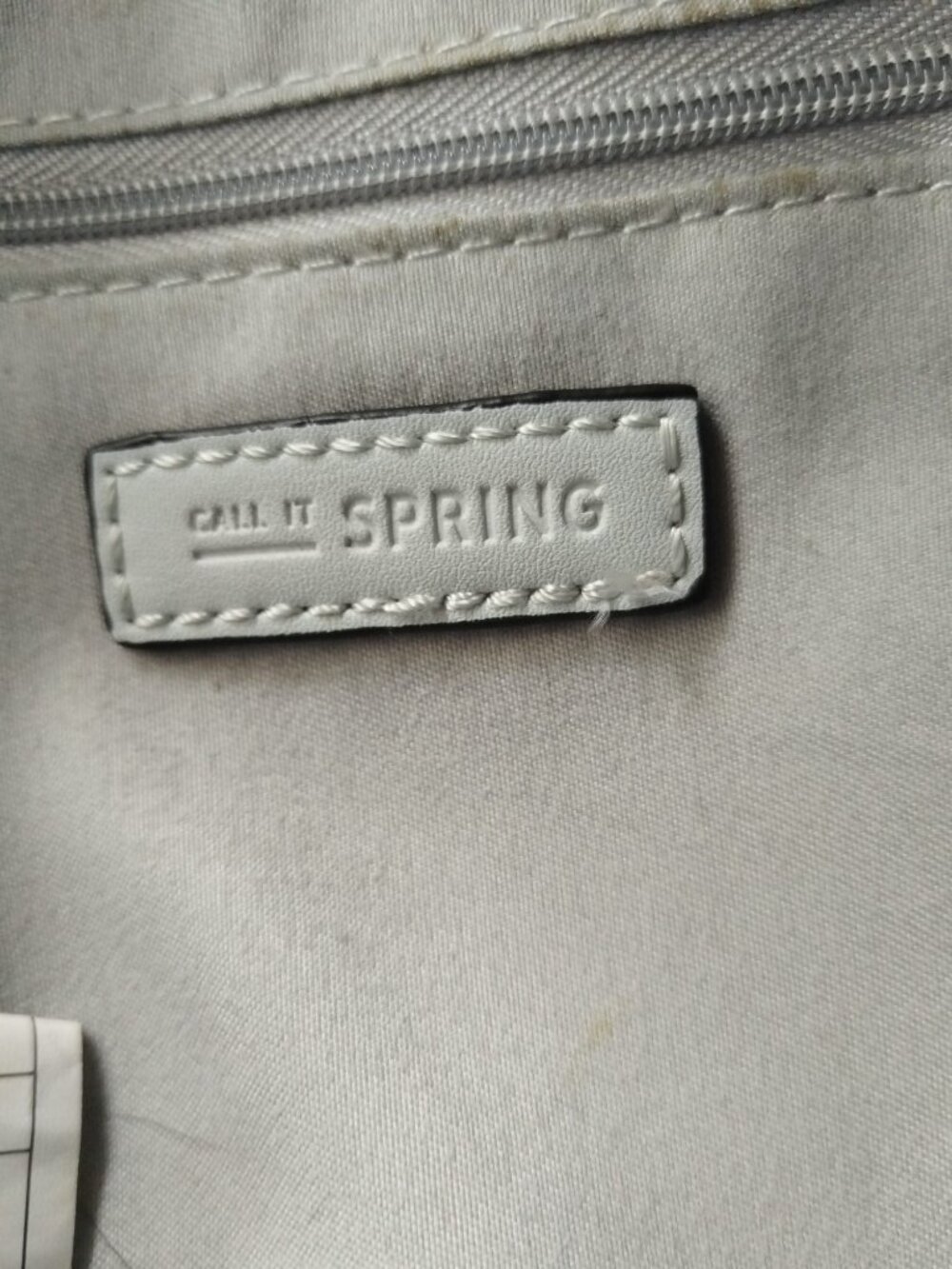 Call It Spring Light Grey Studded Rhinestone Mini Backpack Faux Leather - Picture 12 of 13